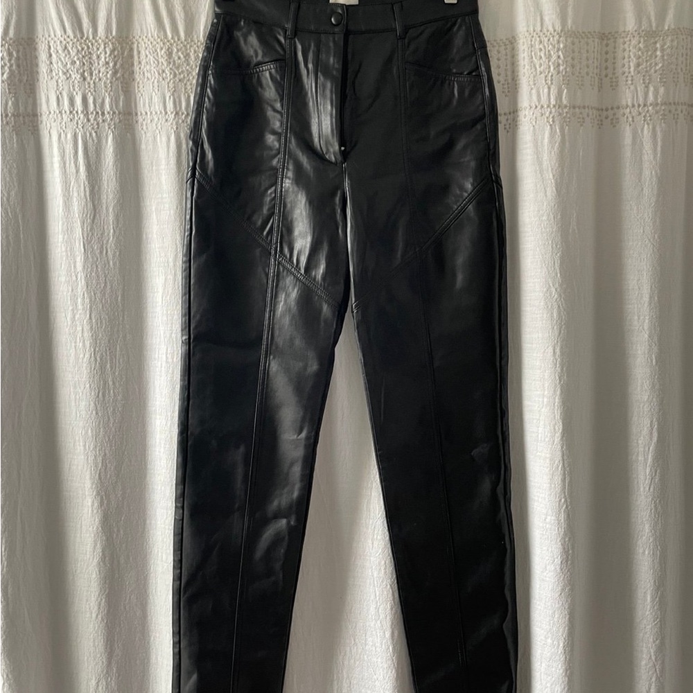 Wilfred Black Faux Leather Trousers
